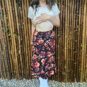 Vintage Coldwater Creek Floral Midi Skirt